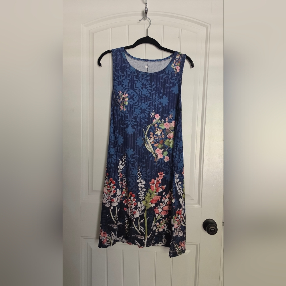 Sleeveless Navy Floral Sundress